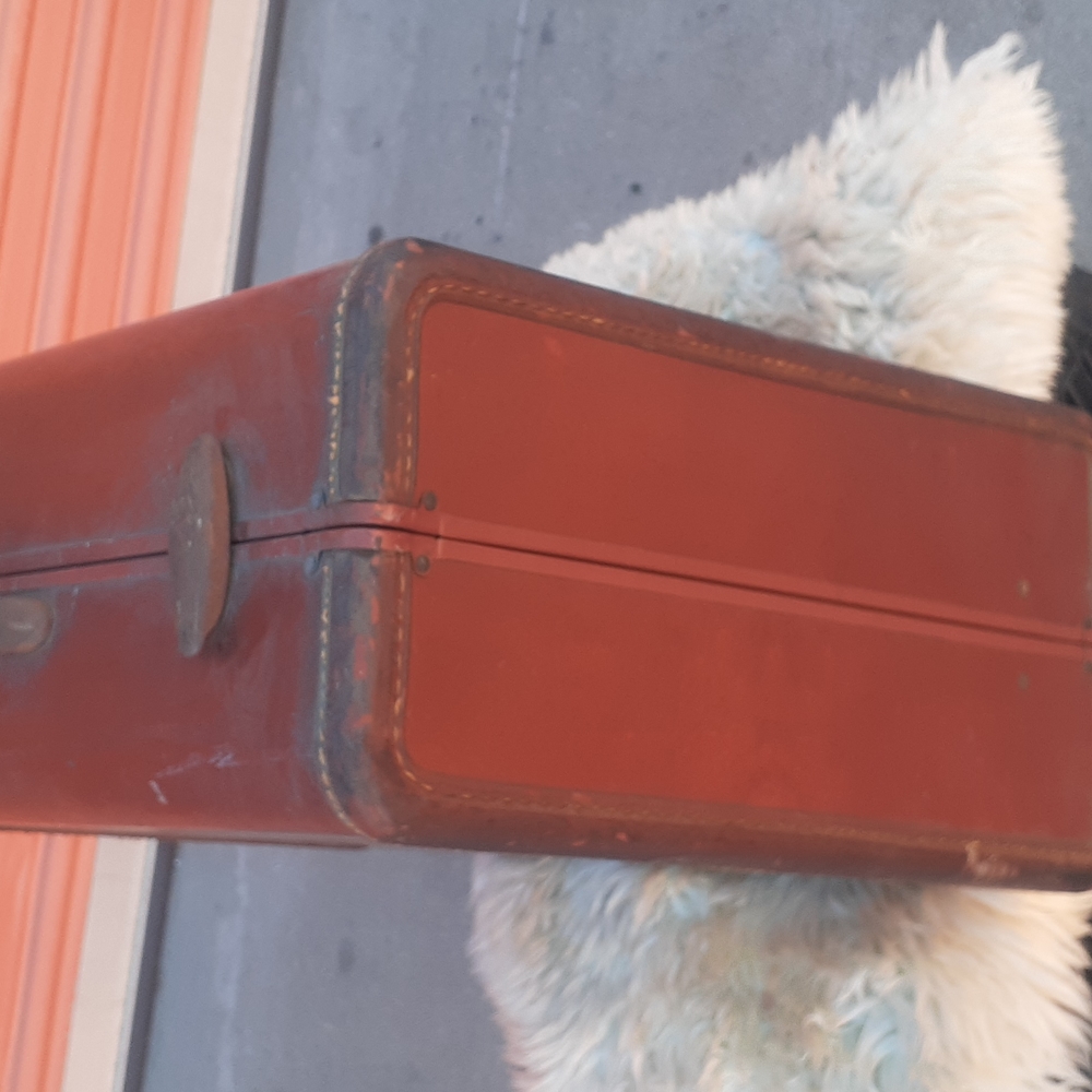 Samsonite Vtg Rust brown Suitcase luggage portable Boombox upcycle 21x18" - Picture 4 of 7